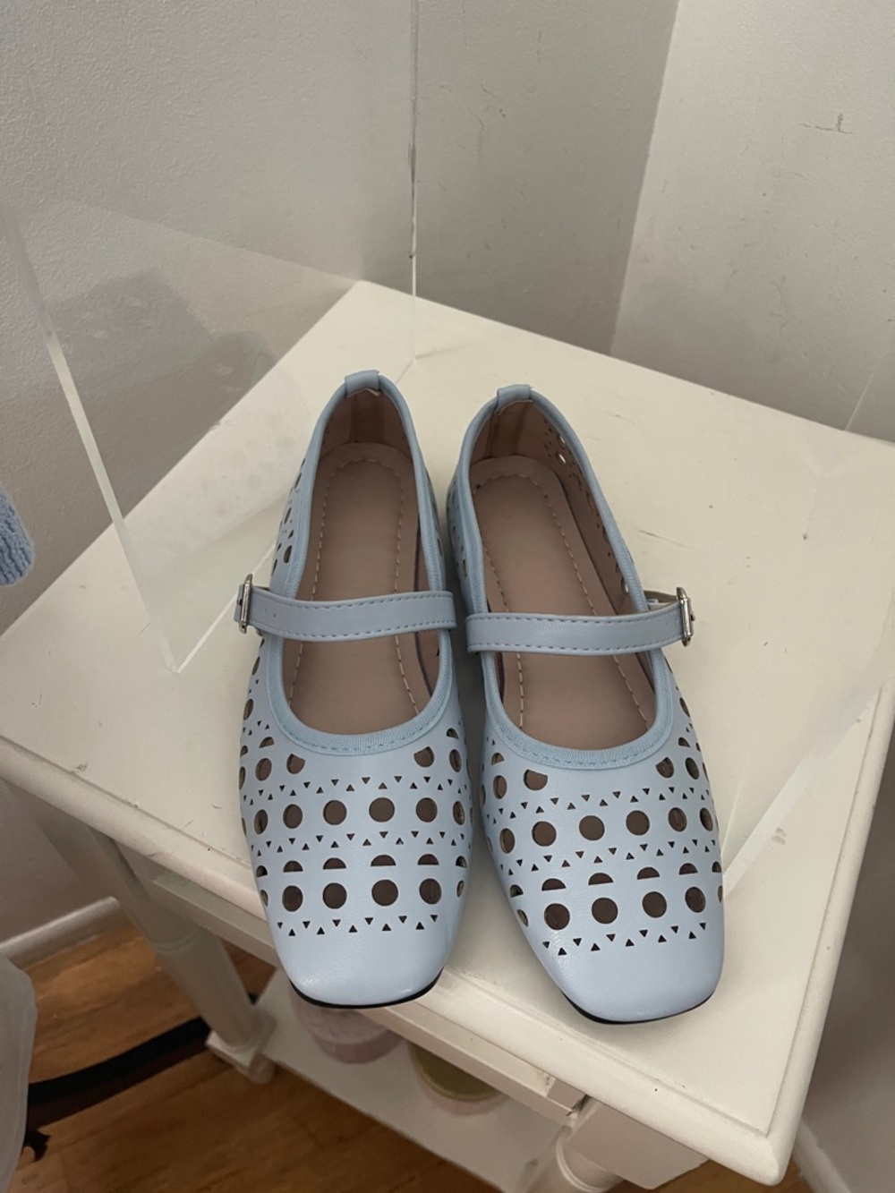 Light Blue Mary Jane Flats